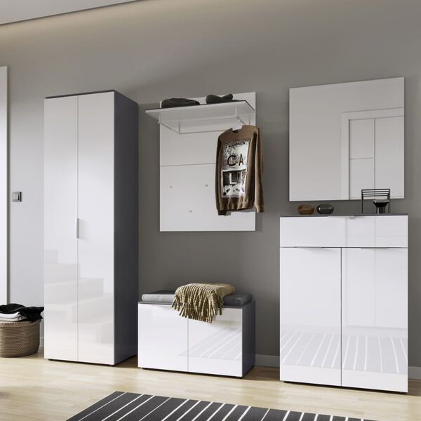 Germania Kapstokpaneel GW-Rimini 75x30x101 cm grafietkleurig en wit