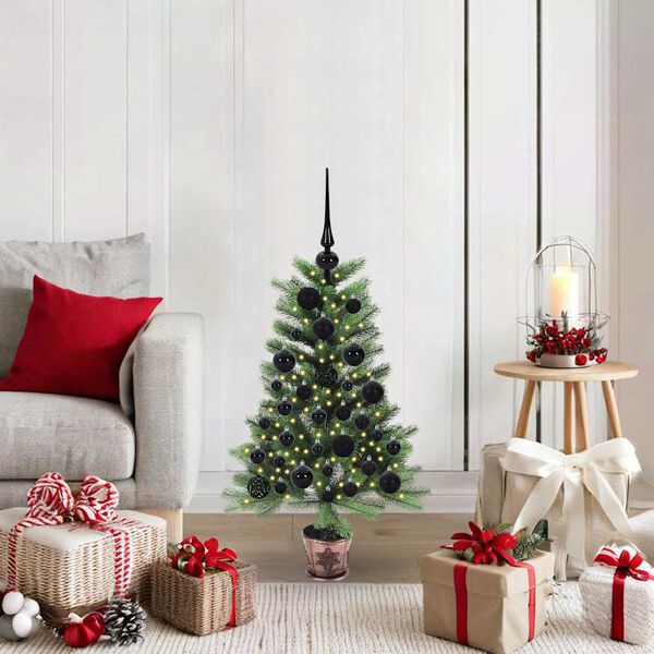 vidaXL Kerstboom met 150 LED met standaard Groen 90 cm PE
