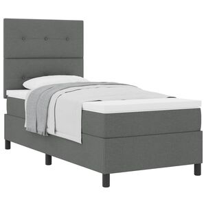 vidaXL Boxspringbed met hoofdeinde Donkergrijs 80 x 200 cm Stof