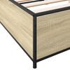 vidaXL Bedframe bewerkt hout metaal sonoma eikenkleurig 135x190 cm