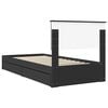 vidaXL Opslag bed met hoofdeinde Zwart 90 x 190 cm Bewerkt hout