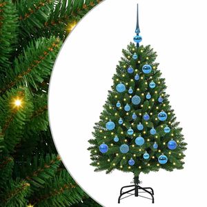 vidaXL Kunstkerstboom 120 cm 150 LED's Warmwit PVC en staal Groen