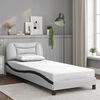 vidaXL Bedframe zonder matras "Hvar" kunstleer wit en zwart 80x200 cm