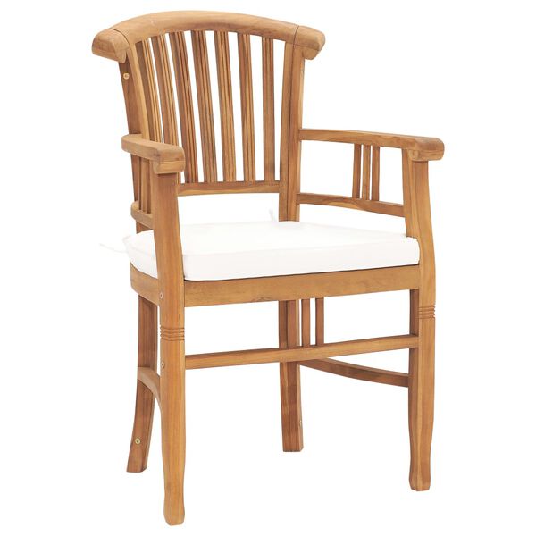 vidaXL 3-delige Tuinset met kussens massief teakhout