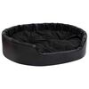 vidaXL Hondenmand 99x89x21 cm pluche en kunstleer zwart