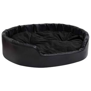 vidaXL Hondenmand 99x89x21 cm pluche en kunstleer zwart