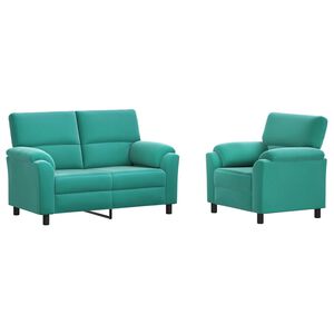 vidaXL Bankstel 2 pcs Turquoise fluweel