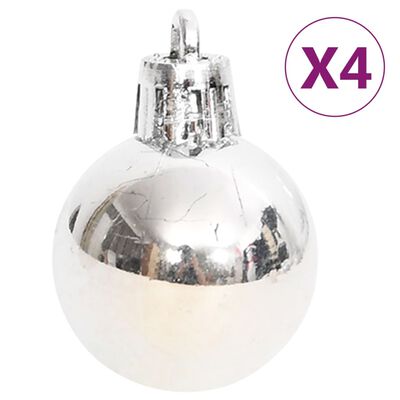 vidaXL 70-delige Kerstballenset zilver en wit