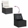 vidaXL 6-delige Loungeset met kussens poly rattan acacia zwart