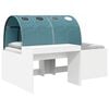 vidaXL Hoge Bed Frame met Bureau voor Kinderen 3 st Wit en Lichtblauw