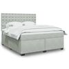 vidaXL Boxspring met matras fluweel lichtgrijs 180x200 cm