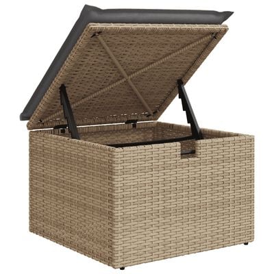 vidaXL 7-delige Loungeset met kussens poly rattan gemengd beige