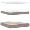 vidaXL Bed poef met matras en LED's 180x200 cm stof taupe