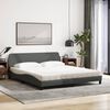 vidaXL Bed met matras "Dover" stof donkergrijs 180x200 cm