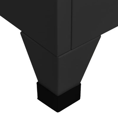 vidaXL Lockerkast 38x40x180 cm staal zwart