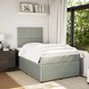 vidaXL Boxspring met matras fluweel lichtgrijs 120x190 cm