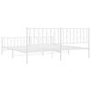 vidaXL Bedframe met hoofd- en voeteneinde metaal wit 200x200 cm