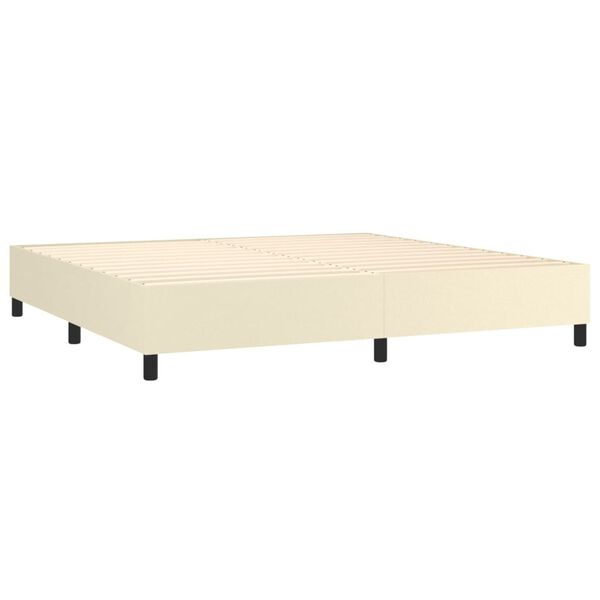 vidaXL Boxspring bed kunstleer cr&egrave;mekleurig 200x200 cm