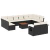 vidaXL 13-delige Loungeset met kussens poly rattan zwart