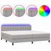vidaXL Boxspring met matras en LED stof lichtgrijs 200x200 cm