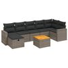 vidaXL 8-delige Loungeset met kussens poly rattan grijs