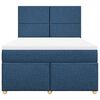 vidaXL Boxspring met matras stof blauw 140x190 cm
