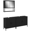 vidaXL Badkamermeubelset 3 st Zwart 80 x 30 x 60 cm Bewerkt hout