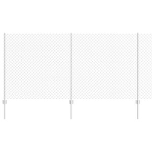 vidaXL gaashek met palen 10 x 1,2 m Gegalvaniseerd staal Zilverkleurig