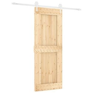 vidaXL Schuifdeur 80 x 210 cm Massief Grenenhout (Niet-Behandeld)