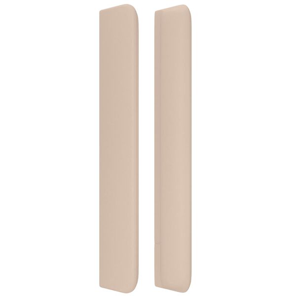 vidaXL Hoofdbord met randen 203x16x118/128cm kunstleer cappuccinokleur