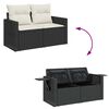 vidaXL Tuin Sofa Set met kussen met opslag 14 pcs Zwart poly rattan