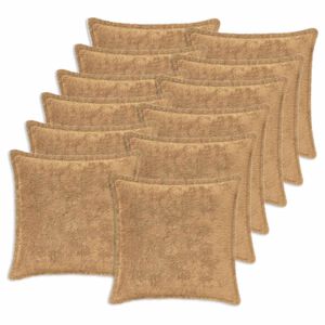 vidaXL Kussensloop 12 st HOUTEN Taupe 40 x 40 cm Nep Konijnenbont