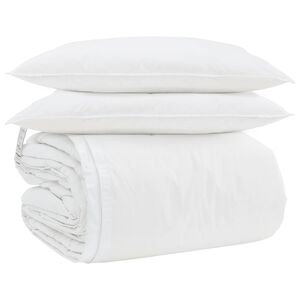 vidaXL Dekbed Set met kussen 3 pcs Wit Donsveertjes