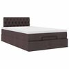 vidaXL Ottoman bed met matras en LED's 120x190 cm stof donkerbruin