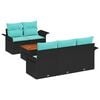 vidaXL Tuinbankenset 6 st 5-Aantal zitplaatsen Zwart en Turquoise