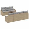 vidaXL Bankstel 8 st Beige en Grijs poly rattan