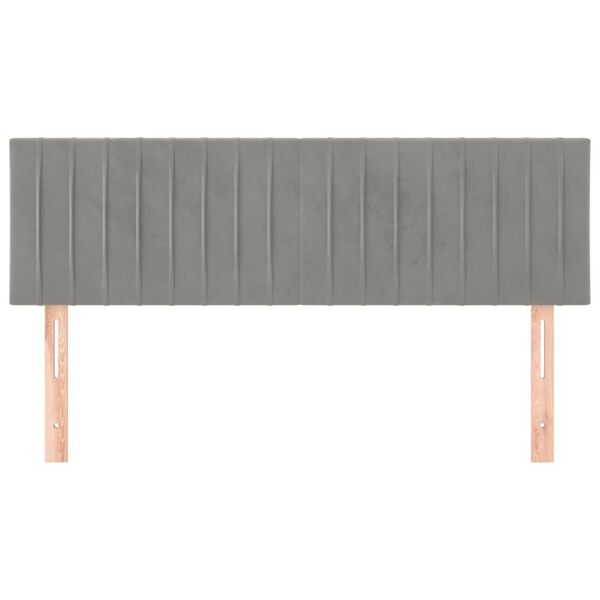vidaXL Hoofdborden 2 st 72x5x78/88 cm fluweel lichtgrijs