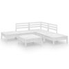 vidaXL 6-delige Loungeset massief grenenhout wit