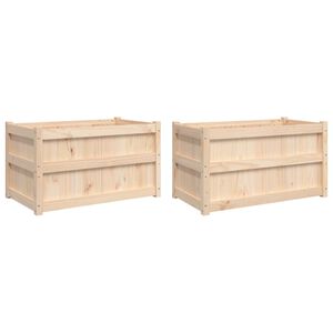 vidaXL Plantenbakken 2 st cm massief grenenhout