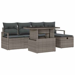 vidaXL Tuin Sofa Set 6 st Grijs poly rattan