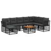 vidaXL Buiten bankenset 9 pcs Zwart en Donkergrijs Polyester