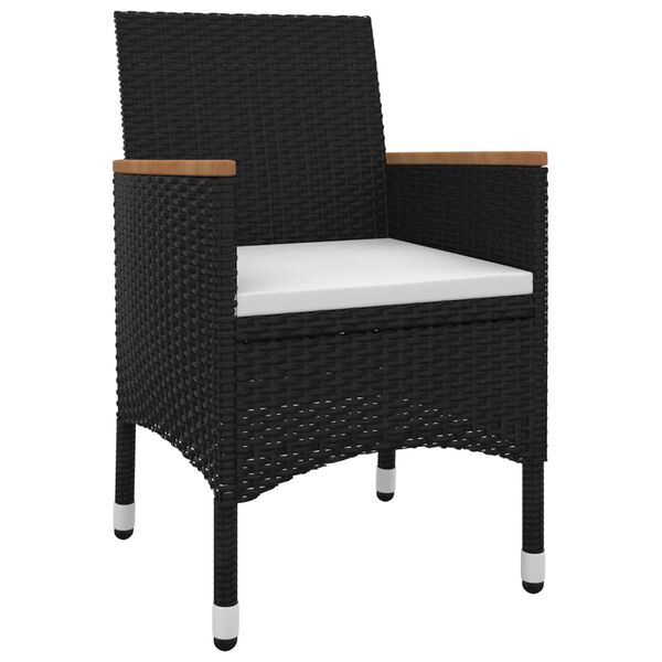 vidaXL 7-delige Tuinset met kussens poly rattan en glas