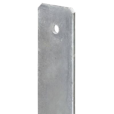 vidaXL Grondankers 6 st 8x6x60 cm gegalvaniseerd staal zilverkleurig