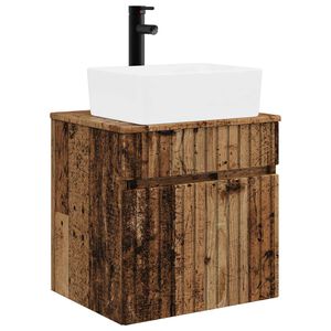 vidaXL Wandgemonteerde wastafelmeubel Oud hout 49 x 41 x 63 cm