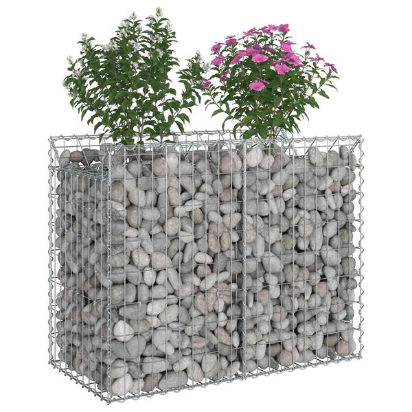 vidaXL Gabion Verhoogd Bed Zilver 100 x 50 x 80 cm