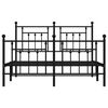 vidaXL Bedframe met hoofd- en voeteneinde metaal zwart 140x200 cm