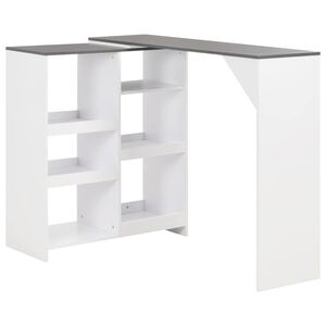 vidaXL Bartafel met verplaatsbaar schap 138x39x110 cm wit