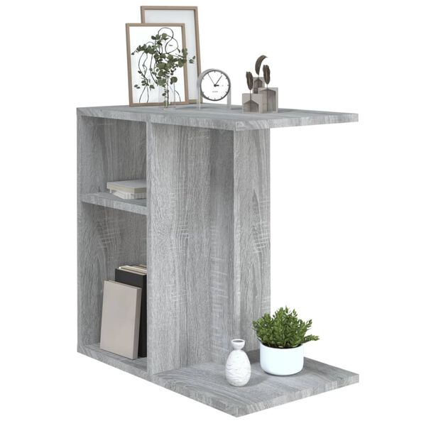 vidaXL Bijzettafel 50x30x50 cm bewerkt hout grijs sonoma eikenkleurig