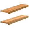 vidaXL Vensterbanken 2 st 80x20x2 cm massief eikenhout lichtbruin