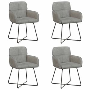 vidaXL Eettafelstoelen 4 st fluweel Lichtgrijs 59 x 56,5 x 86 cm